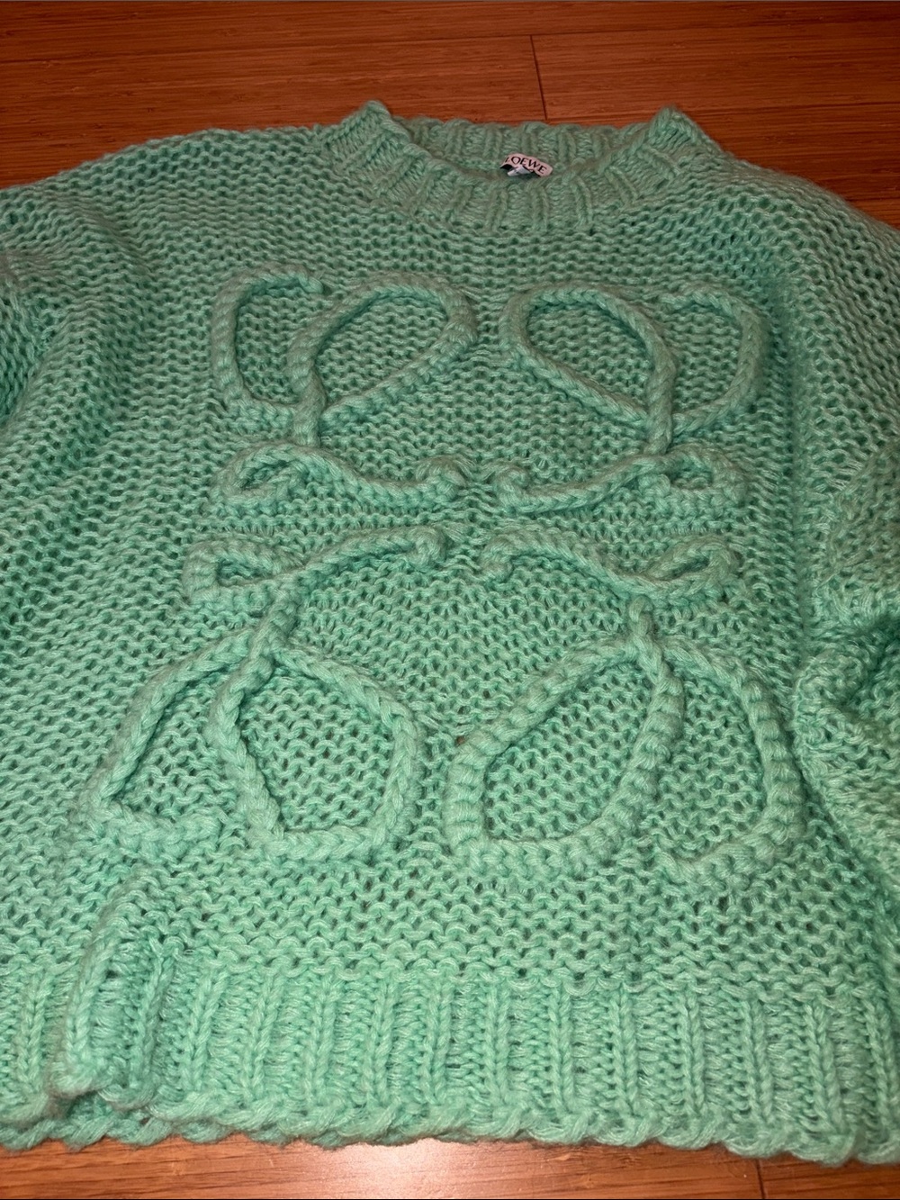 Loewe Seafoam Cable-Loop Crewneck Sweater - Picture 5 of 8